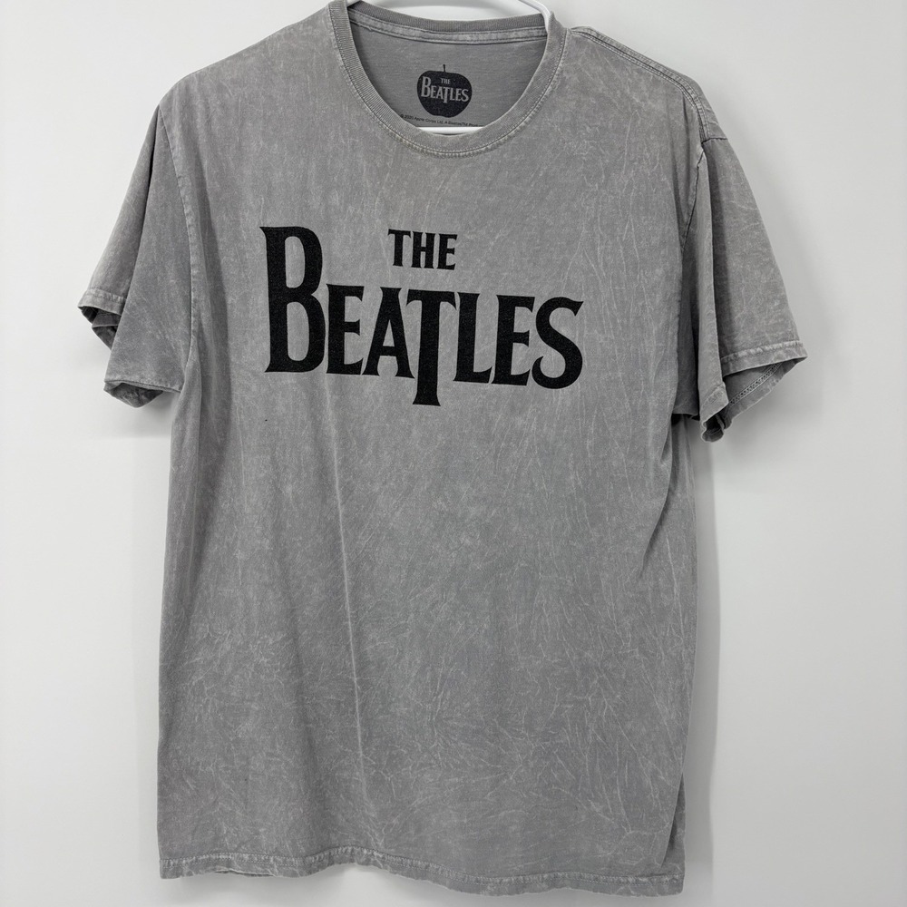 The Beatles Vintage-Style Gray Logo Tee